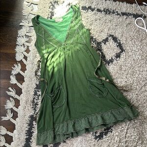 Vintage Free People Green Pocket Dress